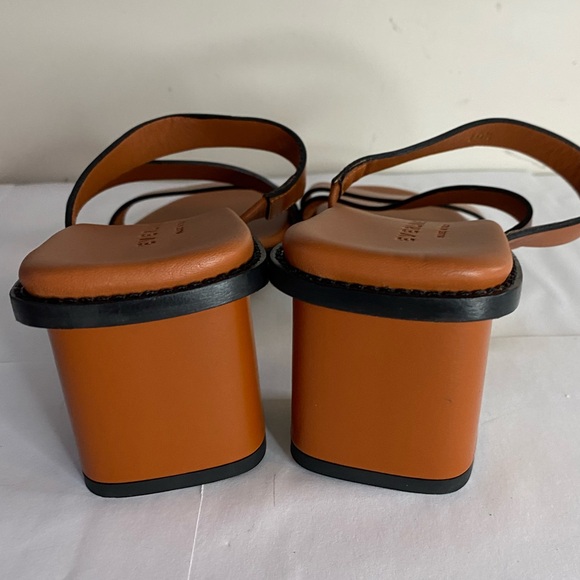 EVERLANE Italian Leather Tourist Heel Sandal 10 Adobe Brown Strappy Block - Picture 8 of 9